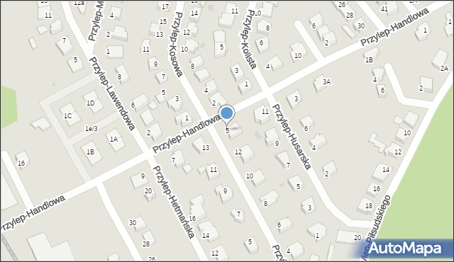 Zielona Góra, Przylep-Handlowa, 5, mapa Zielona Góra