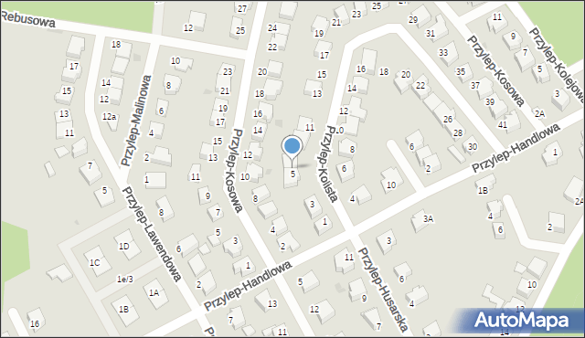 Zielona Góra, Przylep-Kolista, 7, mapa Zielona Góra