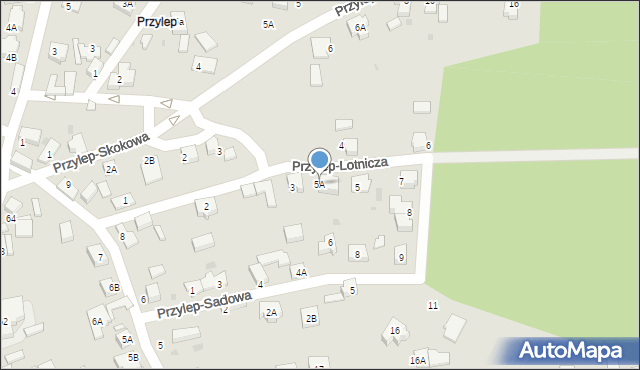 Zielona Góra, Przylep-Lotnicza, 5A, mapa Zielona Góra