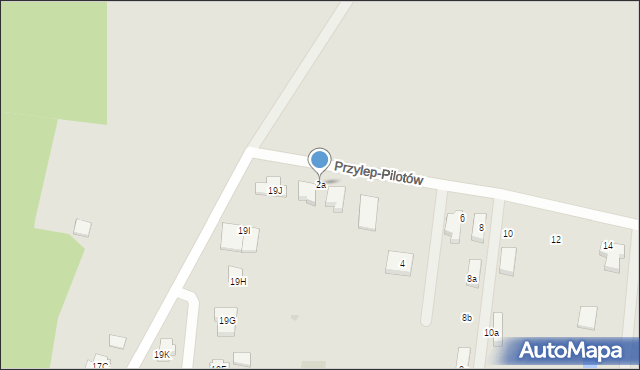Zielona Góra, Przylep-Pilotów, 2a, mapa Zielona Góra