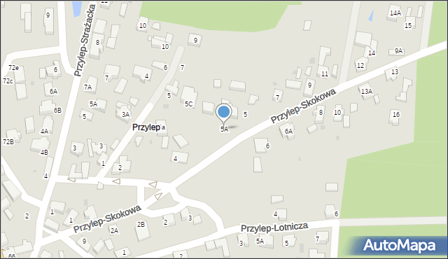 Zielona Góra, Przylep-Skokowa, 5A, mapa Zielona Góra