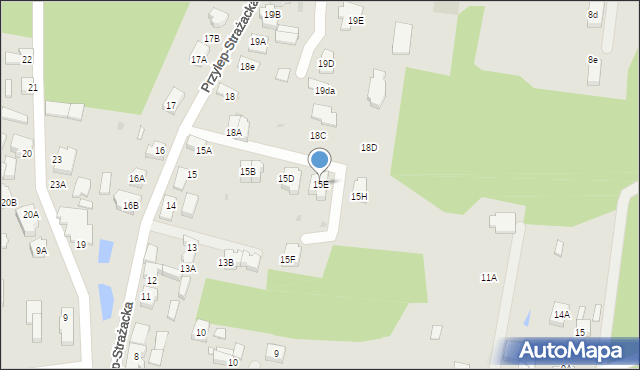 Zielona Góra, Przylep-Strażacka, 15E, mapa Zielona Góra