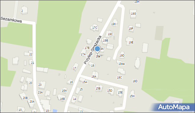 Zielona Góra, Przylep-Strażacka, 18e, mapa Zielona Góra