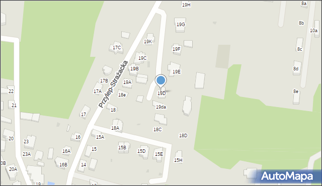 Zielona Góra, Przylep-Strażacka, 19D, mapa Zielona Góra