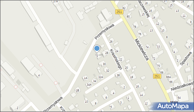 Żnin, Przemysłowa, 1, mapa Żnin