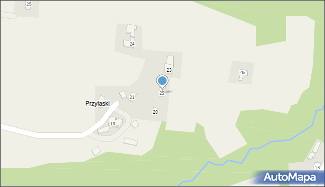 Zręcin, Przylaski, 22, mapa Zręcin