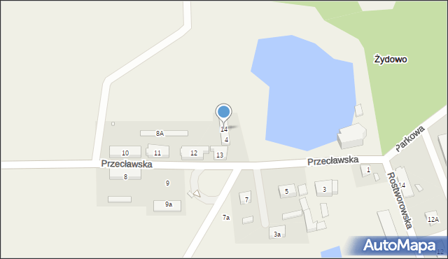 Żydowo, Przecławska, 14, mapa Żydowo