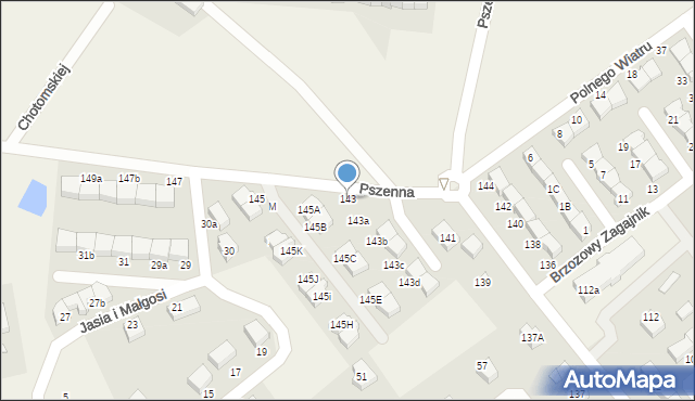 Banino, Pszenna, 143, mapa Banino