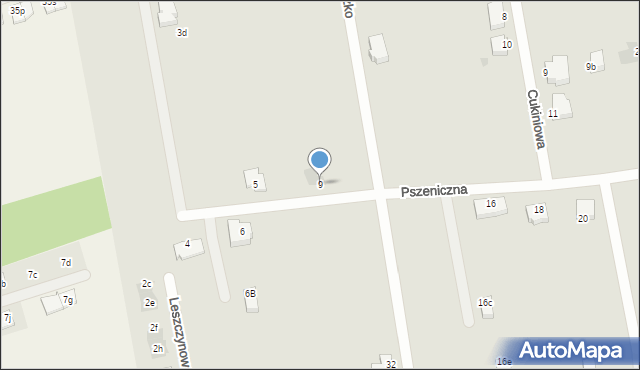 Białystok, Pszeniczna, 9, mapa Białegostoku