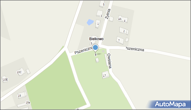 Bielkowo, Pszeniczna, 8, mapa Bielkowo