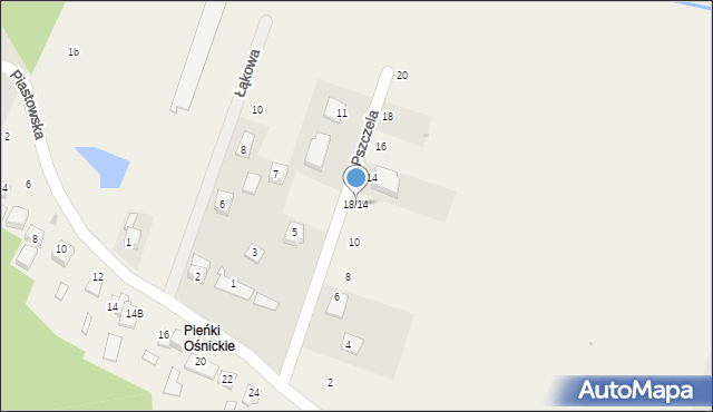 Borowiczki-Pieńki, Pszczela, 18/14, mapa Borowiczki-Pieńki