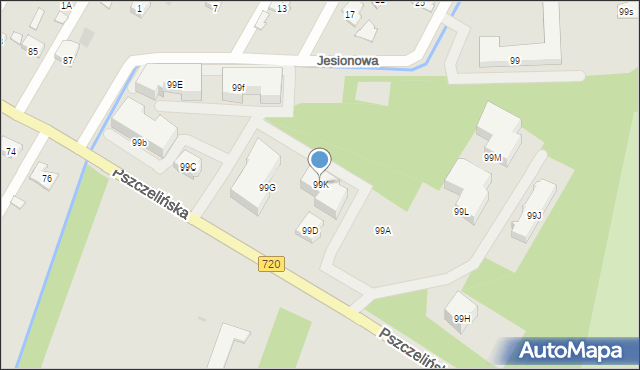 Brwinów, Pszczelińska, 99K, mapa Brwinów