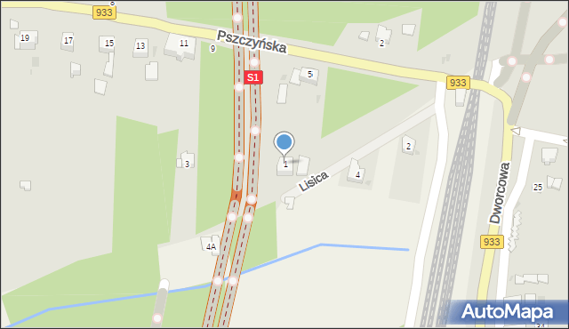 Brzeszcze, Pszczyńska, 1, mapa Brzeszcze