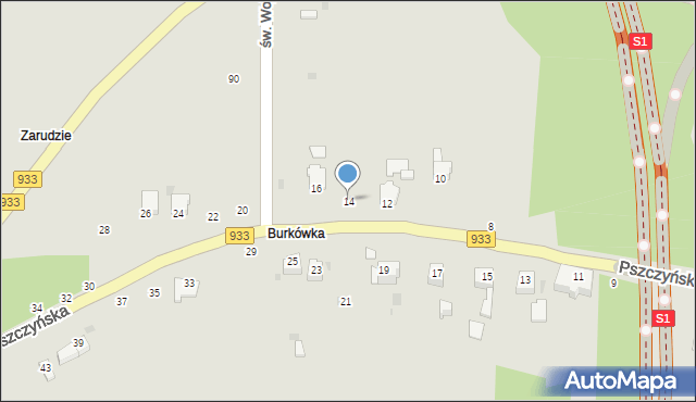 Brzeszcze, Pszczyńska, 14, mapa Brzeszcze