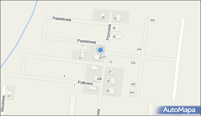 Gąsawy, Pszczela, 21, mapa Gąsawy