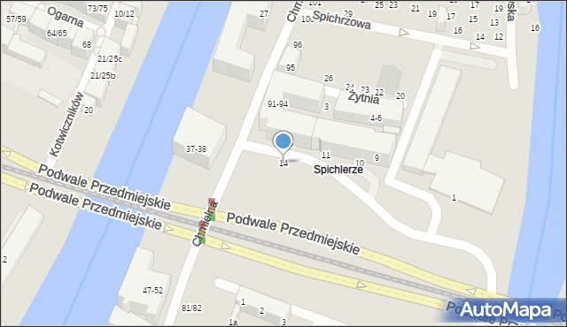 Gdańsk, Pszenna, 14, mapa Gdańska