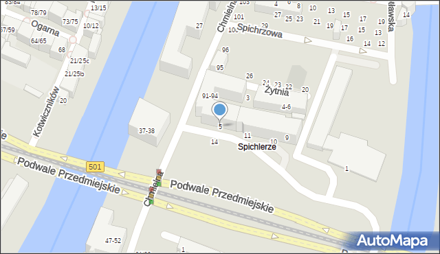 Gdańsk, Pszenna, 5, mapa Gdańska