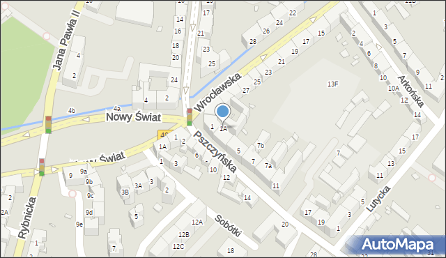 Gliwice, Pszczyńska, 1A, mapa Gliwic