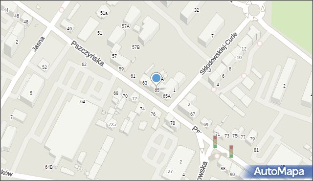 Gliwice, Pszczyńska, 65, mapa Gliwic