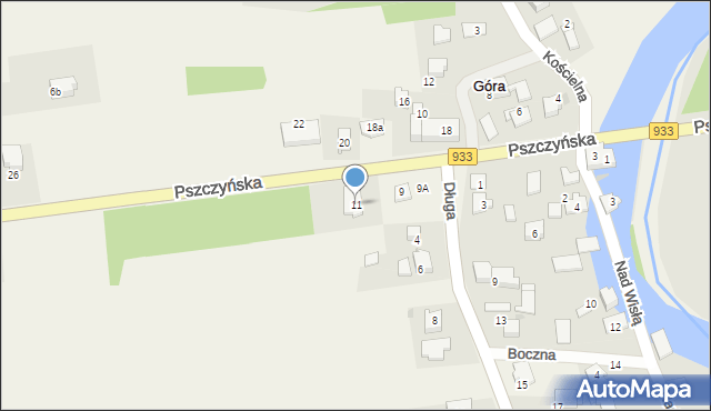 Góra, Pszczyńska, 11, mapa Góra