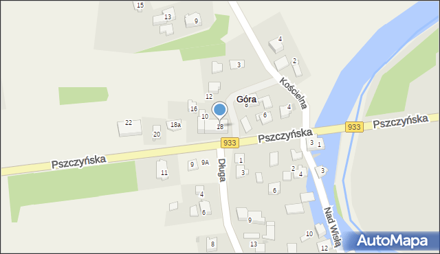 Góra, Pszczyńska, 18, mapa Góra