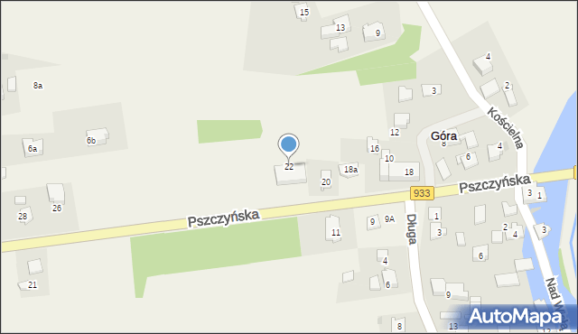 Góra, Pszczyńska, 22, mapa Góra