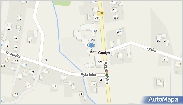 Gostyń, Pszczyńska, 370, mapa Gostyń