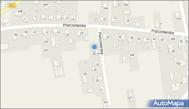 Jankowice, Pszczelarska, 22, mapa Jankowice