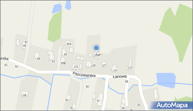 Janowice, Pszczelarska, 105A, mapa Janowice