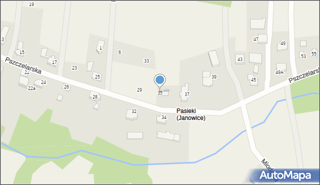 Janowice, Pszczelarska, 35, mapa Janowice