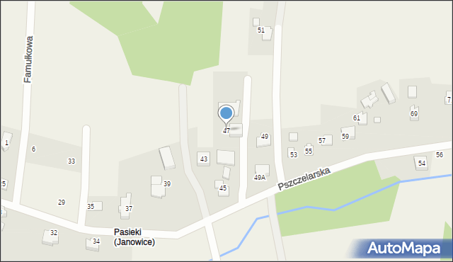 Janowice, Pszczelarska, 47, mapa Janowice