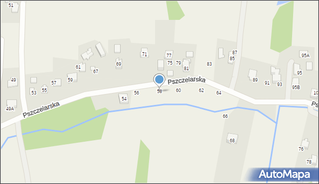 Janowice, Pszczelarska, 58, mapa Janowice