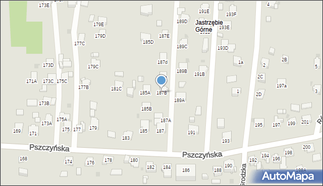 Jastrzębie-Zdrój, Pszczyńska, 187B, mapa Jastrzębie-Zdrój
