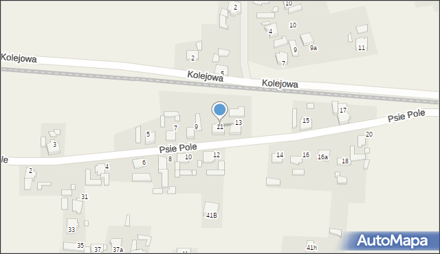 Krasiejów, Psie Pole, 11, mapa Krasiejów