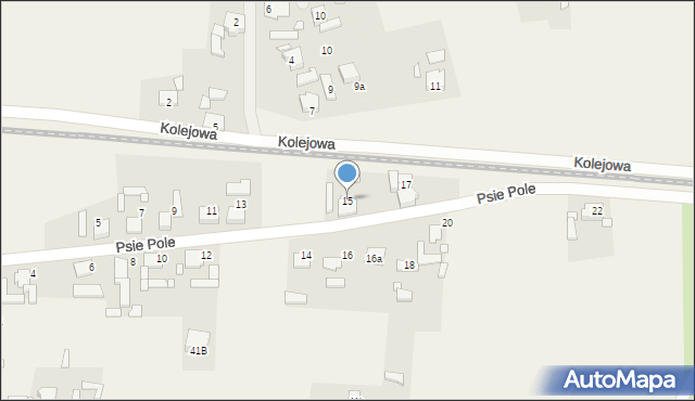 Krasiejów, Psie Pole, 15, mapa Krasiejów