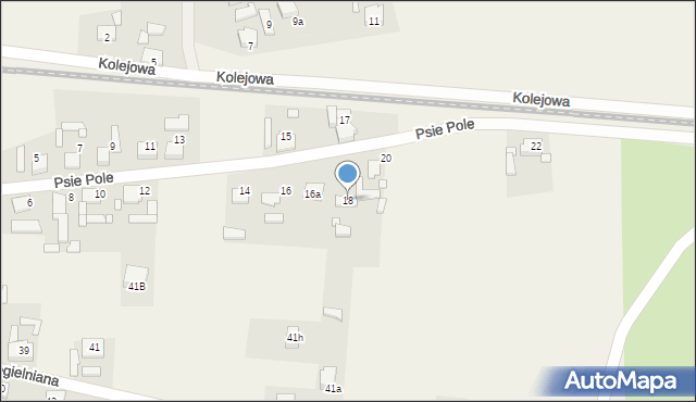 Krasiejów, Psie Pole, 18, mapa Krasiejów