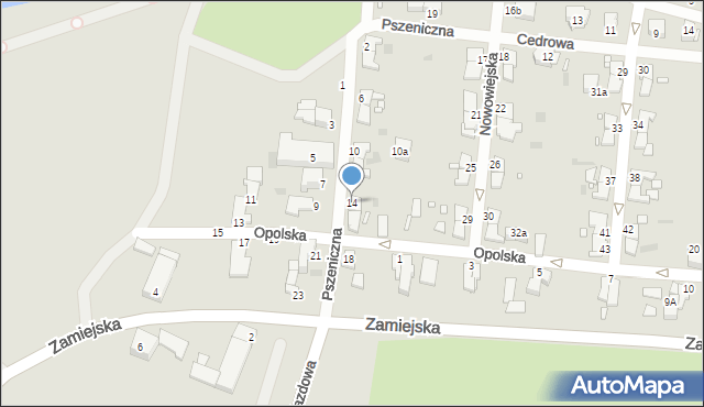 Legnica, Pszeniczna, 14, mapa Legnicy