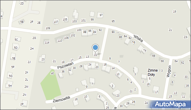 Lublin, Pszowian, 11, mapa Lublina