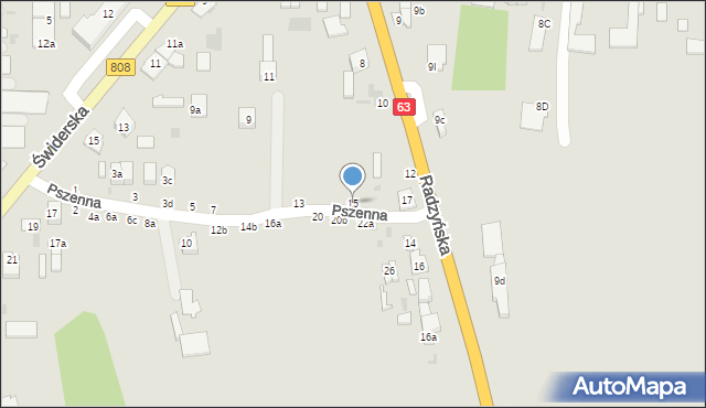 Łuków, Pszenna, 15, mapa Łuków