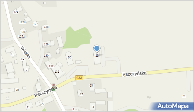 Miedźna, Pszczyńska, 2D, mapa Miedźna