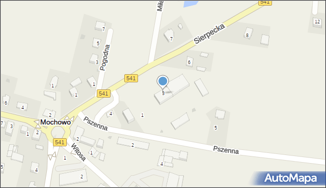 Mochowo Nowe, Pszenna, 3, mapa Mochowo Nowe