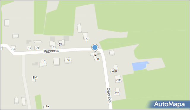 Myszków, Pszenna, 34, mapa Myszków