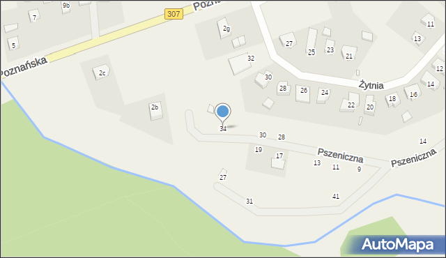 Niepruszewo, Pszeniczna, 34, mapa Niepruszewo