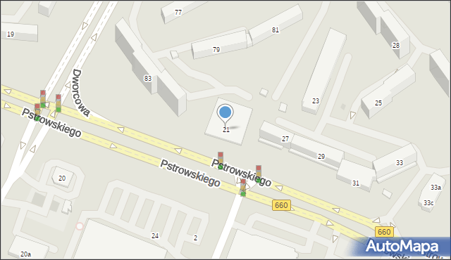 Olsztyn, Pstrowskiego Wincentego, 21, mapa Olsztyna