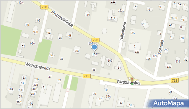 Otrębusy, Pszczelińska, 104, mapa Otrębusy