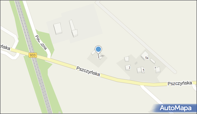Pawłowice, Pszczyńska, 1, mapa Pawłowice