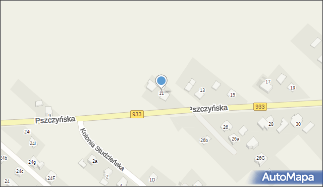 Pawłowice, Pszczyńska, 11, mapa Pawłowice