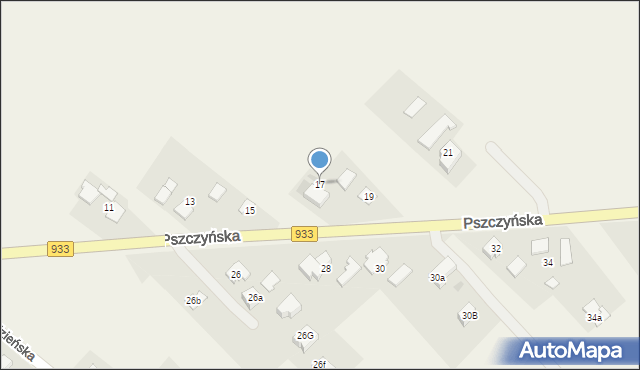 Pawłowice, Pszczyńska, 17, mapa Pawłowice