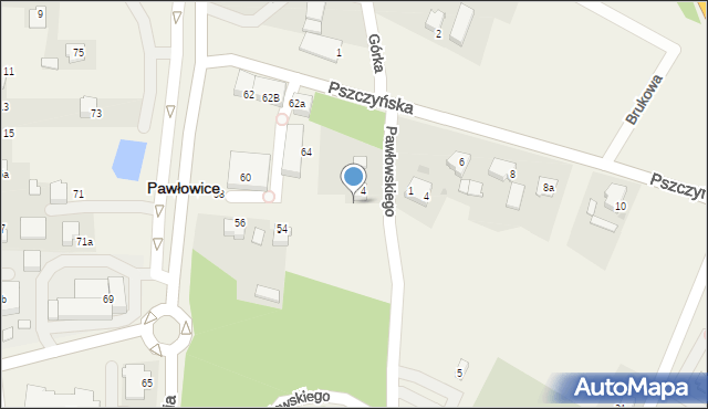 Pawłowice, Pszczyńska, 2, mapa Pawłowice