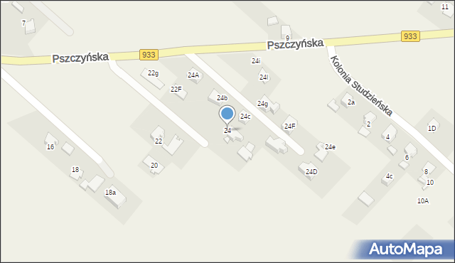 Pawłowice, Pszczyńska, 24, mapa Pawłowice